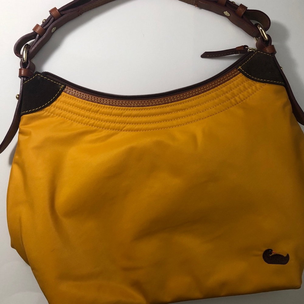 Dooney & Bourke Nylon Yellow Shoulder Bag Large